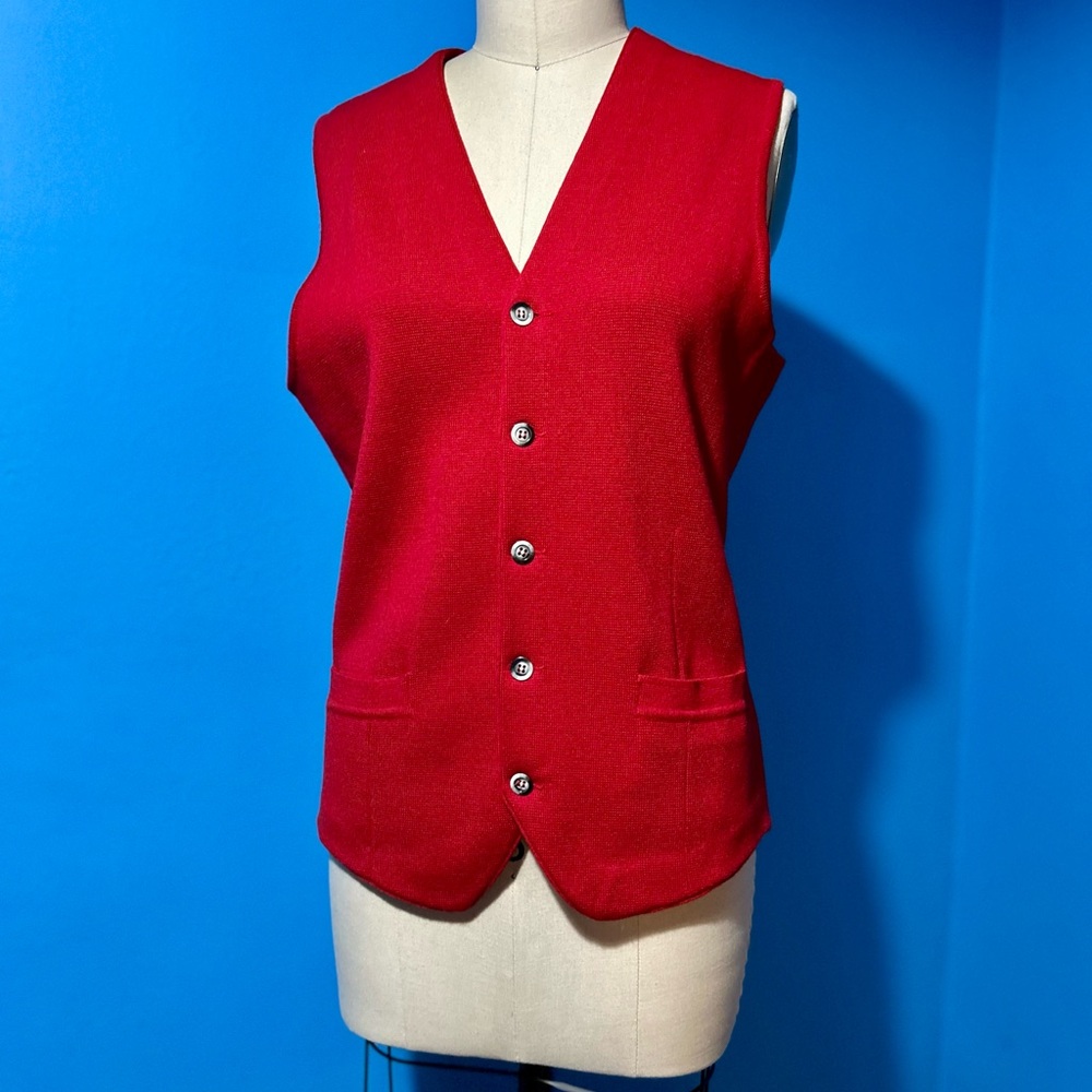 Red Button-Up Vest